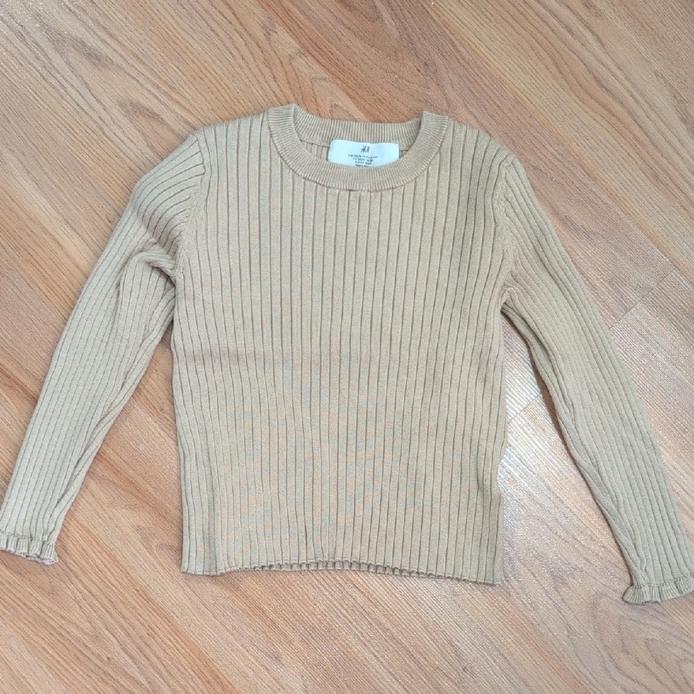 H&M Tan Ribbed Kids Sweater